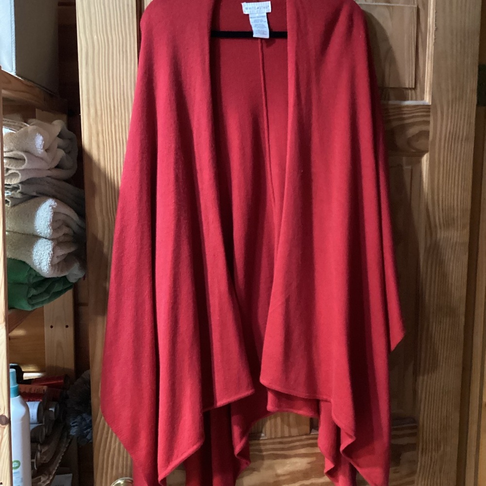 White Stag Poncho in vivid red - one size fits all